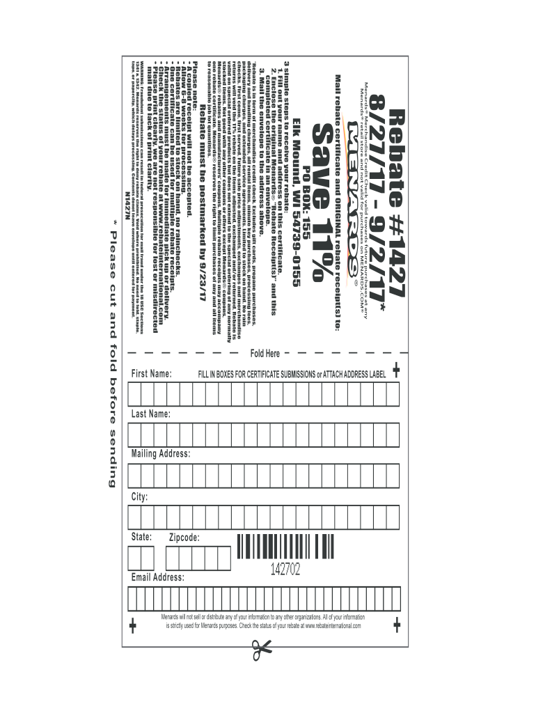 Menards Rebate Form 6399 Expired Form